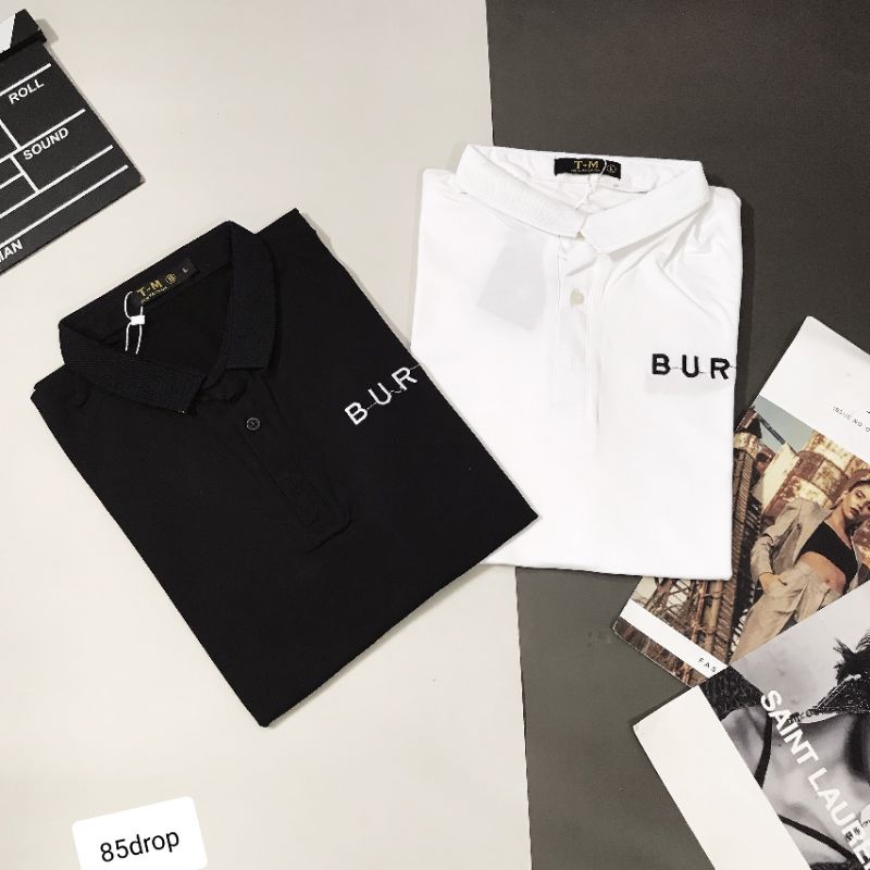 💥Hót💥 Áo thun cổ trụ burberry phối cánh sọc ..💥