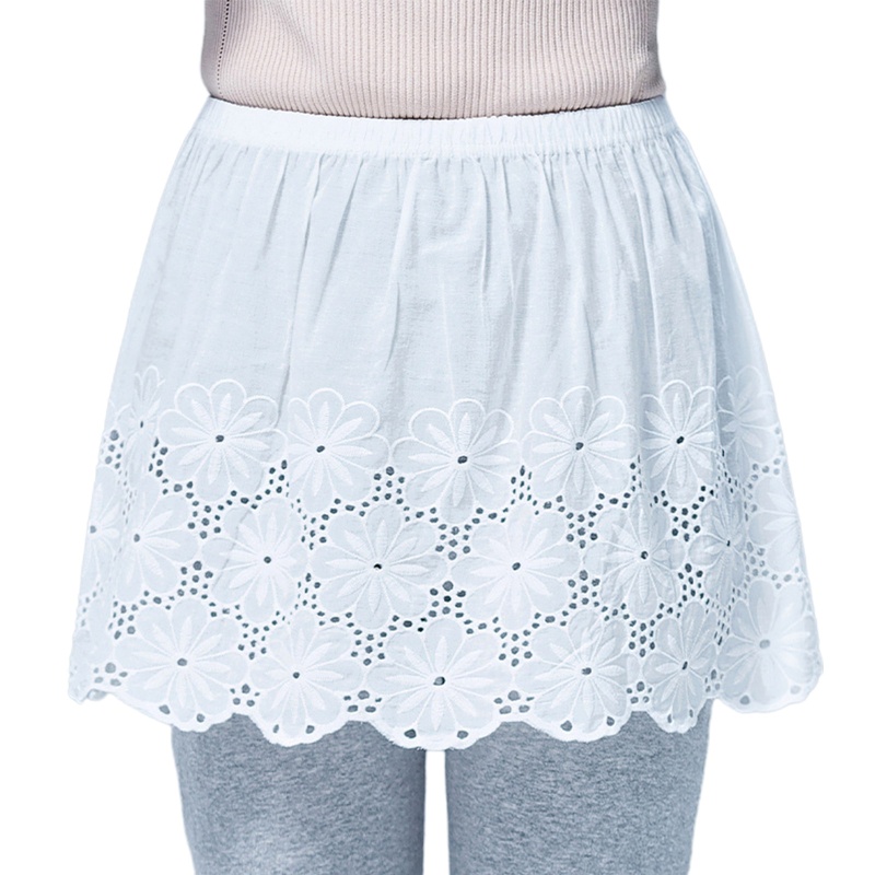 Xiangbao Áo Sweater Mở Rộng Thêu Hoa Rỗng Có Thể Điều Chỉnh Viền Dọc Dưới Cho Nữ