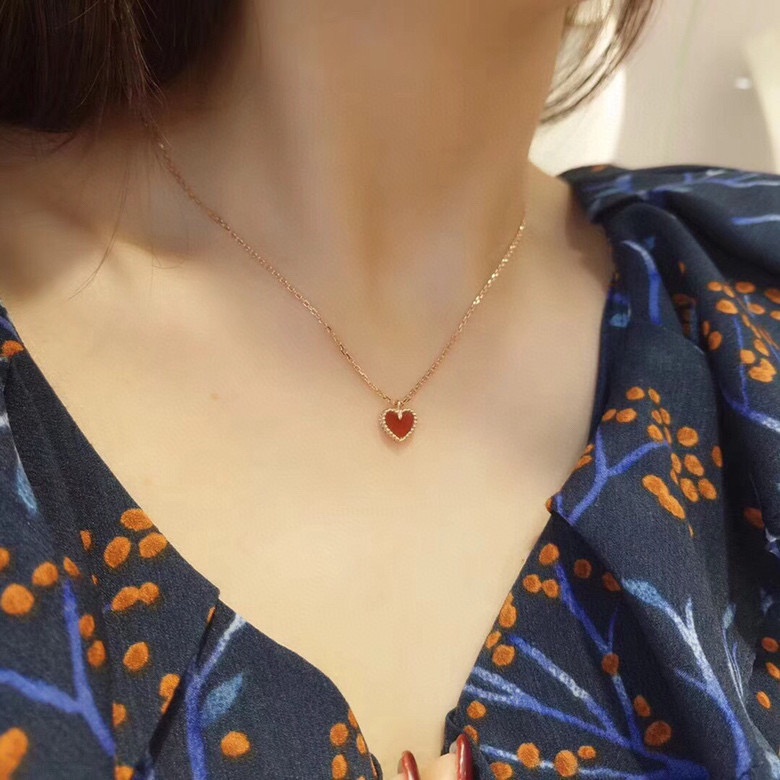 【With Box 】 Vòng cổ mặt cỏ bốn lá trái tim đa năng thời trang cho nữ