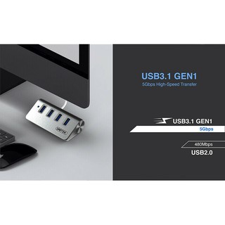 Bộ Chia USB 1 ra 4 Unitek Y3186 (Nhôm) (USB 3.0)
