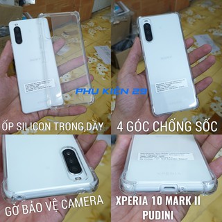 [Sony Xperia 10 Mark 2/ Mark II/ Xperia 10 2] Ốp lưng silicon dẻo trong chống sốc cao cấp Pudini