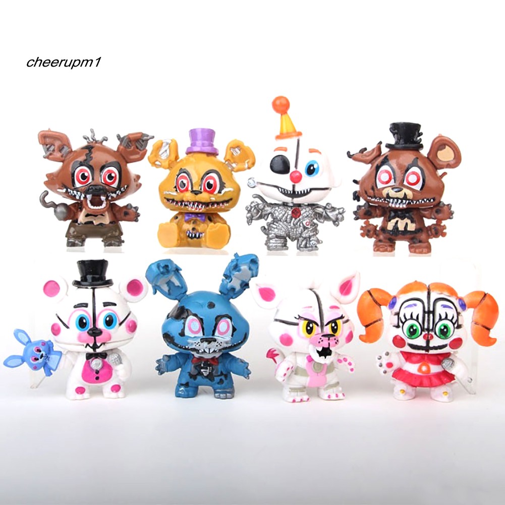 Set 8 mô hình đồ chơi nhân vật trong Five Nights At Freddy 's ngộ nghĩnh đáng yêu