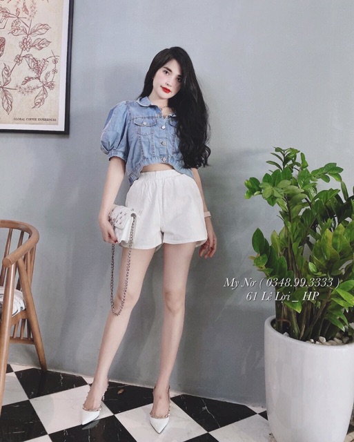 Áo jean tay bồng