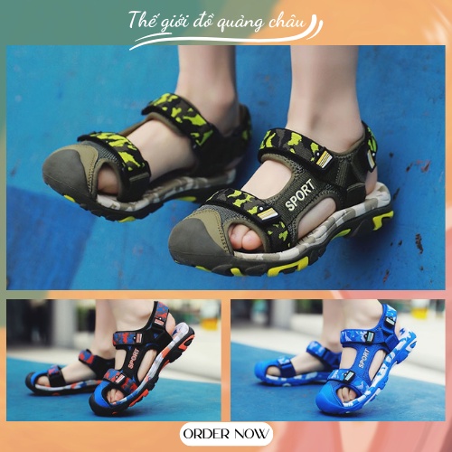 Dép Sandal Sport Bít Mũi Cho Bé Trai, Mẫu Mới 2022 - Hàng Quảng Châu Cao Cấp (1928)
