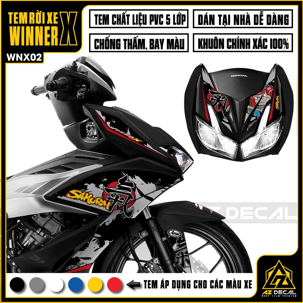 Tem Rời Xe Winner X | WNX02 | Decal Chế Xe Máy Chủ Đề Samurai - Chất Liệu Cao Cấp Chống Nước