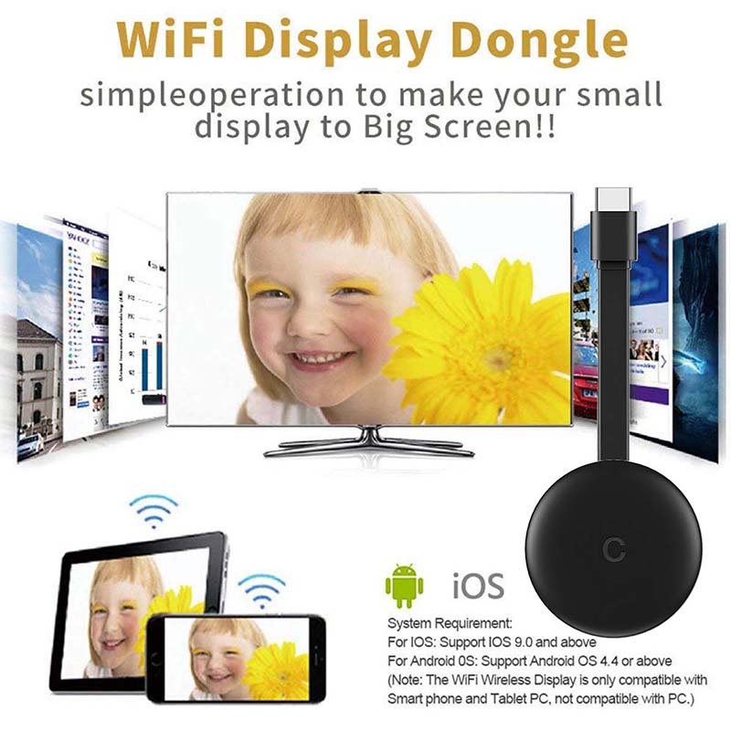 Thiết Bị Kết Nối Wifi Hdmi Không Dây G12 4k Google Cast Wecast / Hdmi 2.4g / 5g Cho Android Ios Youtube Netflix Chrome