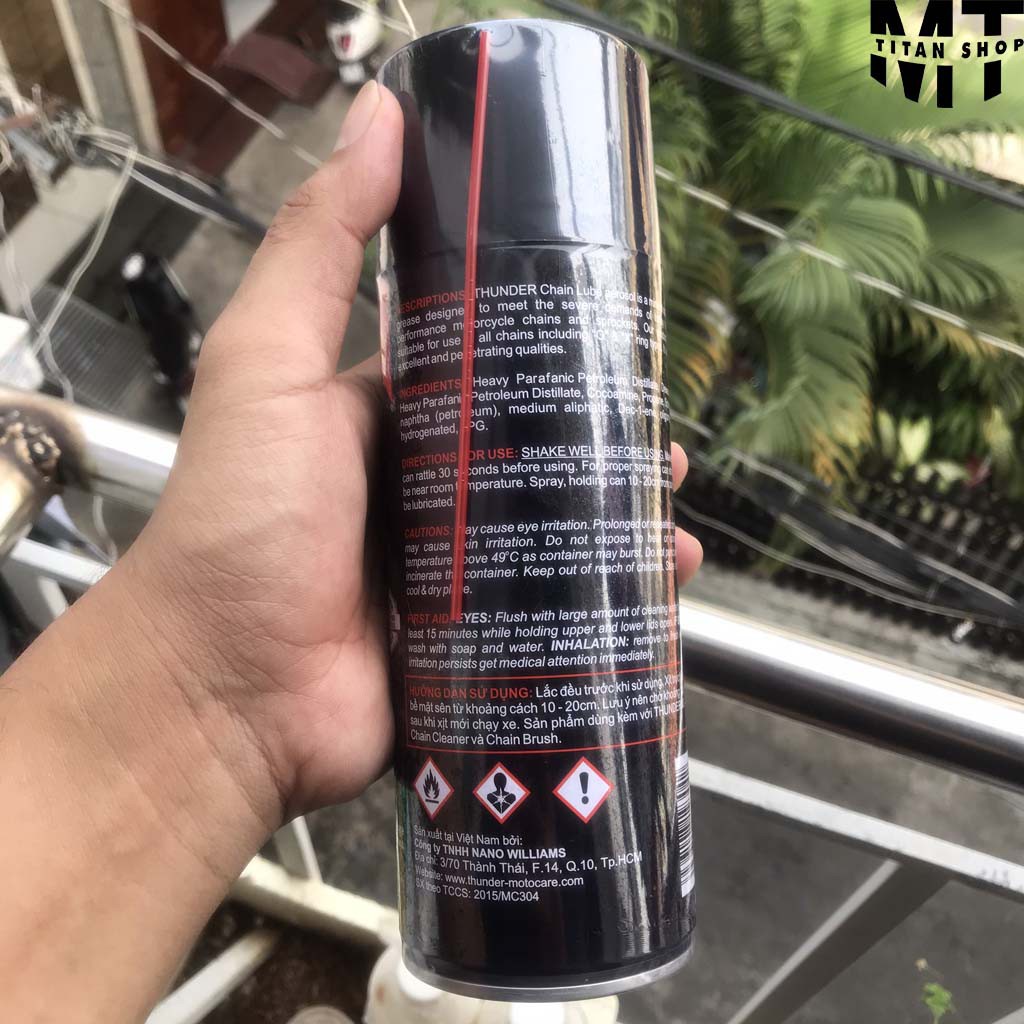 Chai Xịt Bôi Trơn Bảo Dưỡng Sên/Xích Xe Máy Thunder Chain Lube 400ml