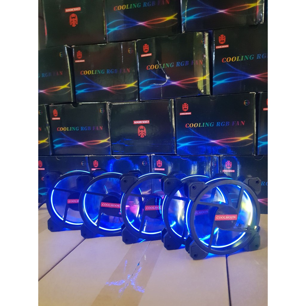 Bộ 5 Fan máy tính Coolmoon kèm hub LED RGB | BigBuy360 - bigbuy360.vn