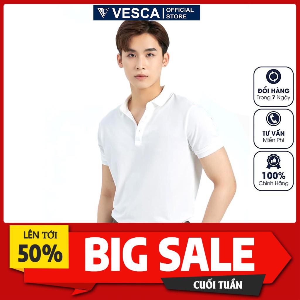 Áo thun polo nam có cổ cao cấp vải thun cotton co giãn màu trắng đen kem vàng bò form Hàn Quốc E4 ྇