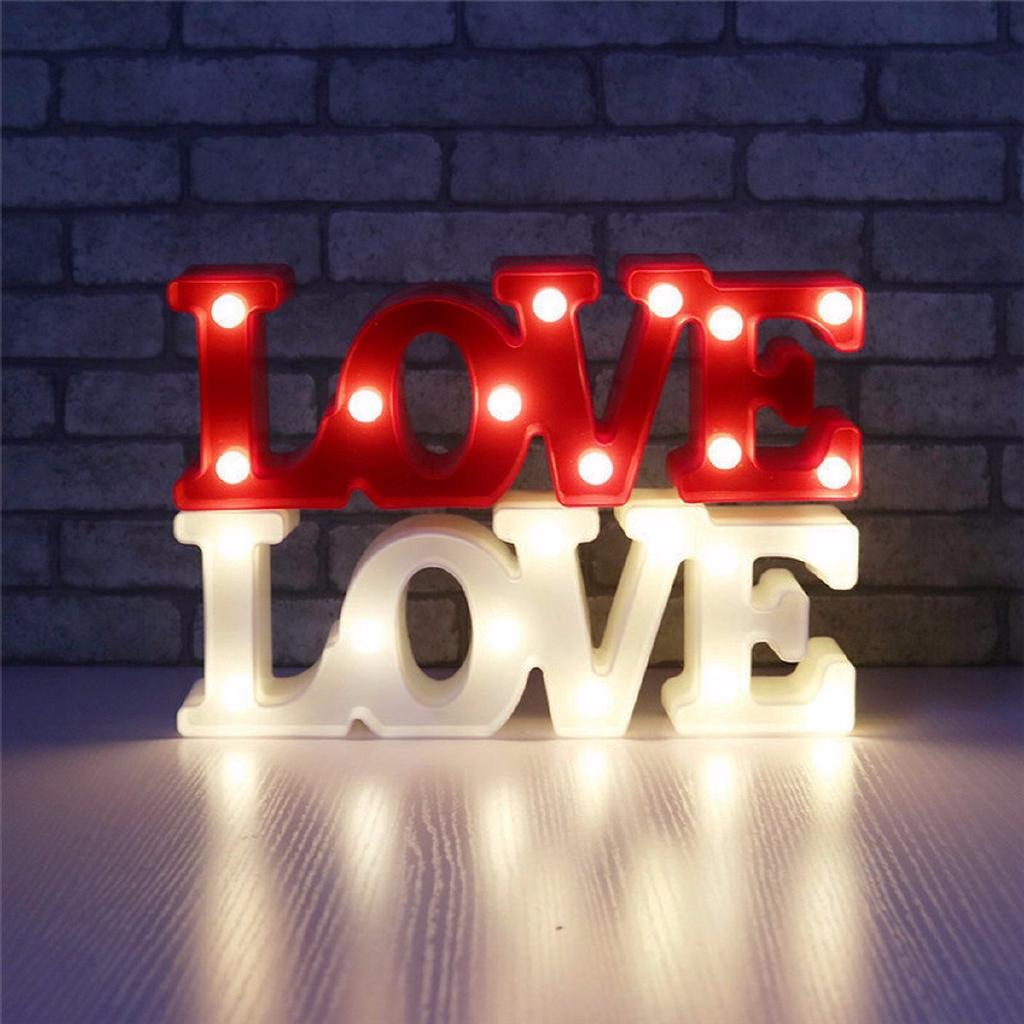 Đèn Led Ngủ Để Bàn Hình Chữ Love 3d Màu Trắng Ấm Trang Trí Phòng Ngủ / Tiệc Cưới / Valentine