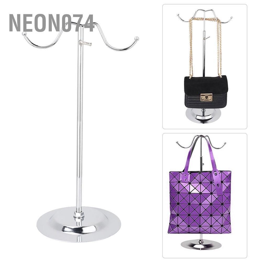 Neon074 Túi có thể điều chỉnh kim loại đa chức năng xách Lưu trữ Hiển thị Móc Giá Đế