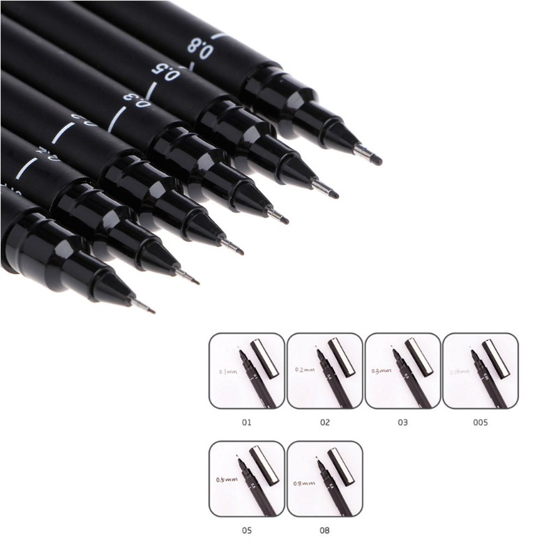 Bộ 6 bút đi nét vẽ tranh chuyên dụng 005 01 02 03 05 08