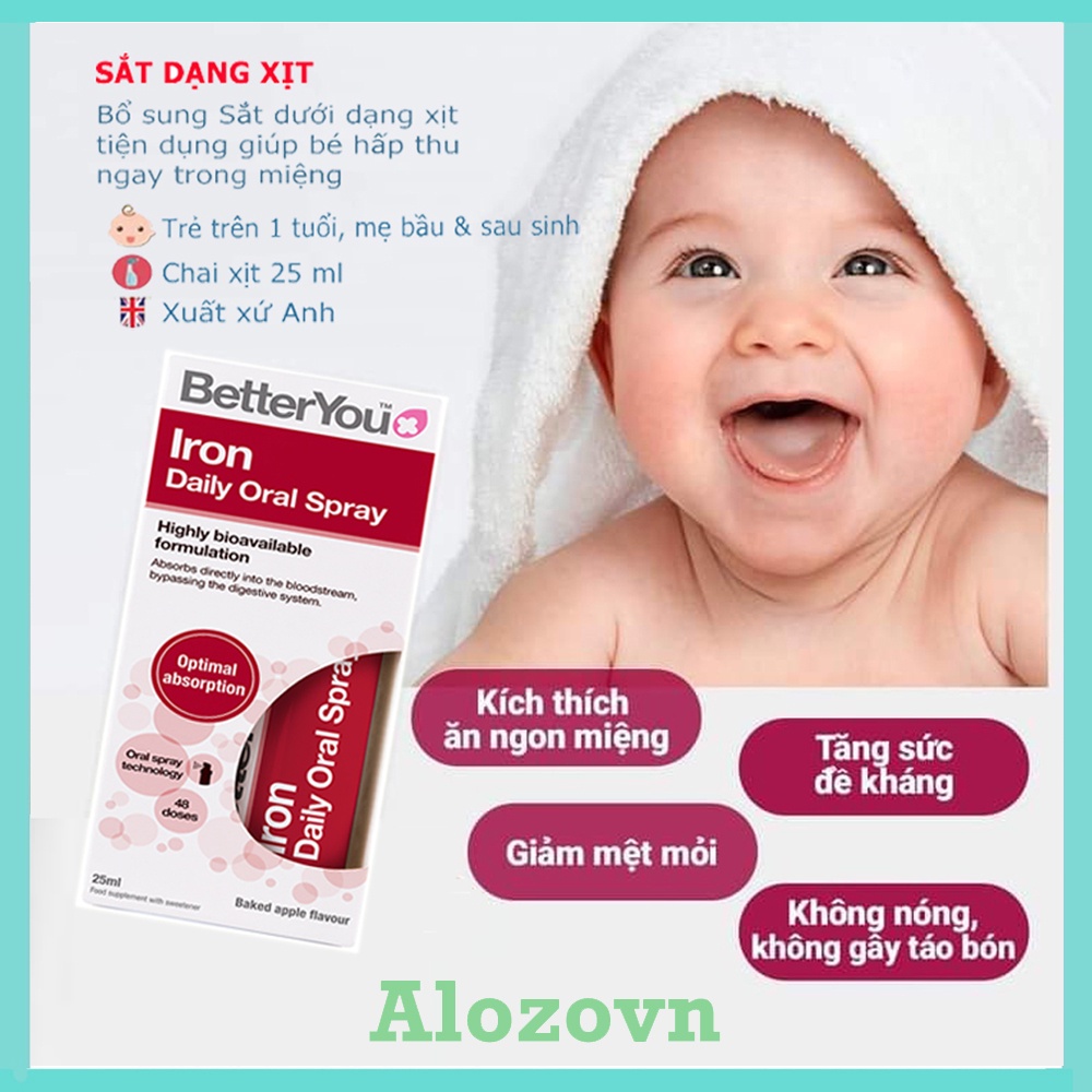 Sắt dạng xịt Better You Iron Daily Oral Spray cho bé từ 1 tuổi