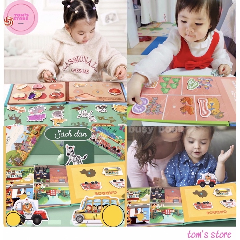 Học liệu Montessori Sách bóc dán QUIET BOOK nhiều chủ đề Đồ chơi giáo dục sớm cho bé