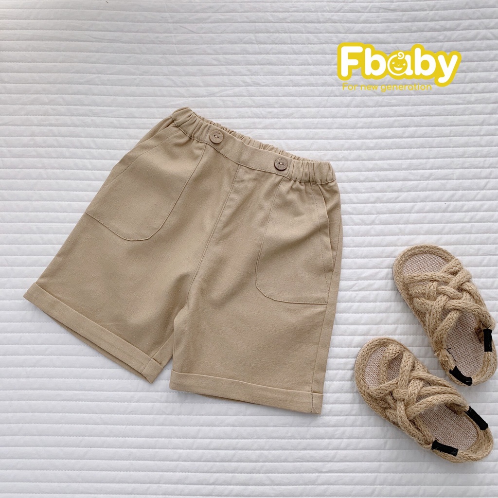 FBABY - Quần Ngố Kaki Phối Cúc Sườn Thời Trang Cho bé Trai