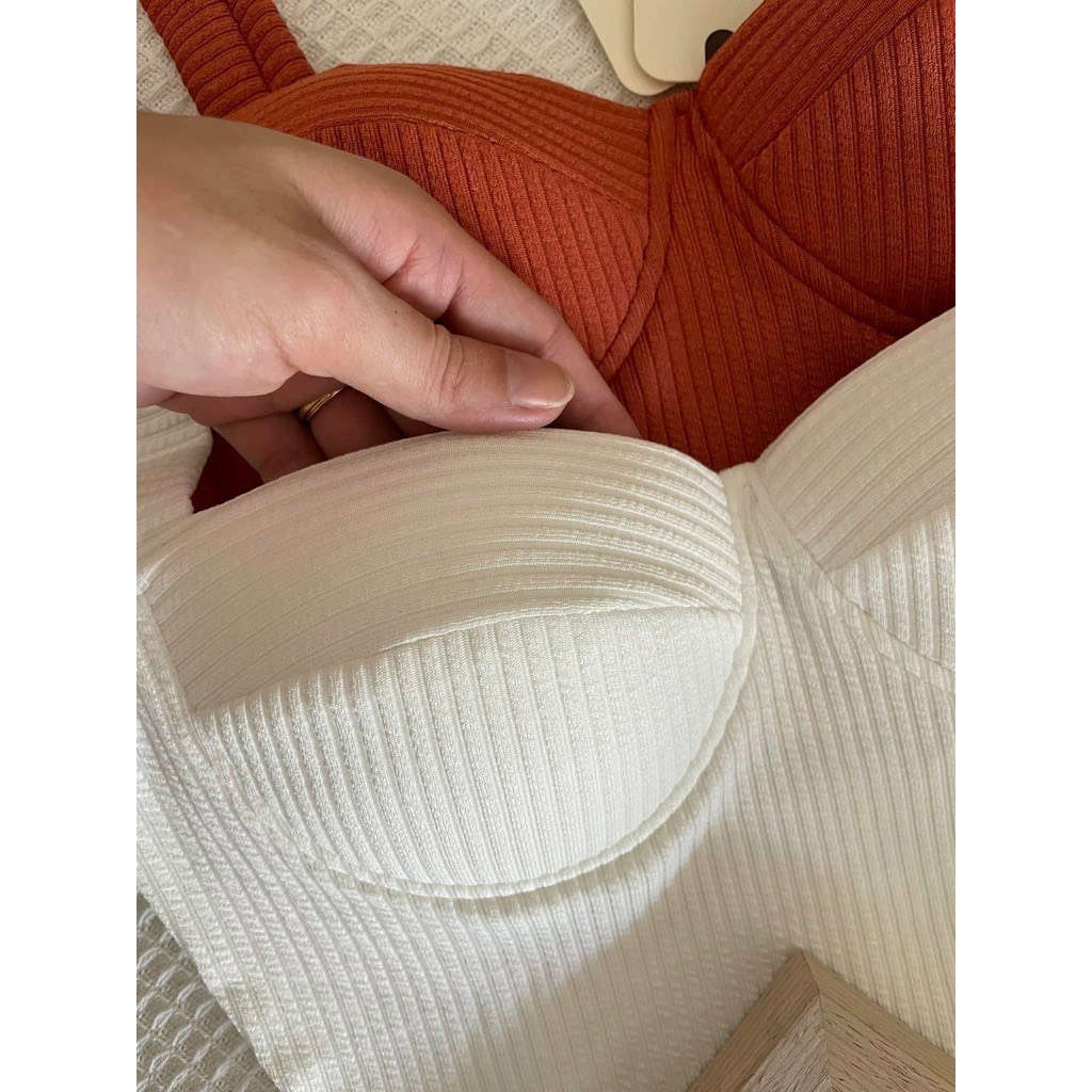 Áo bra nữ 2 dây cúp ngực có lót vải gân đũa siêu đẹp, siu hot Na14