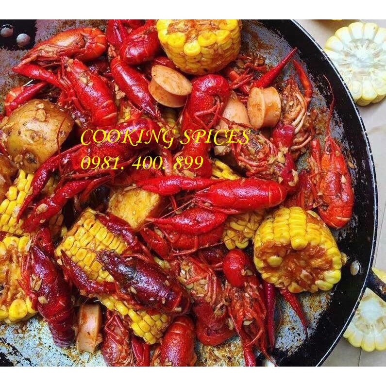 Gia Vị Cajun hải sản Crawfish Louisiana thơm ngon. Hũ dùng tiện lợi