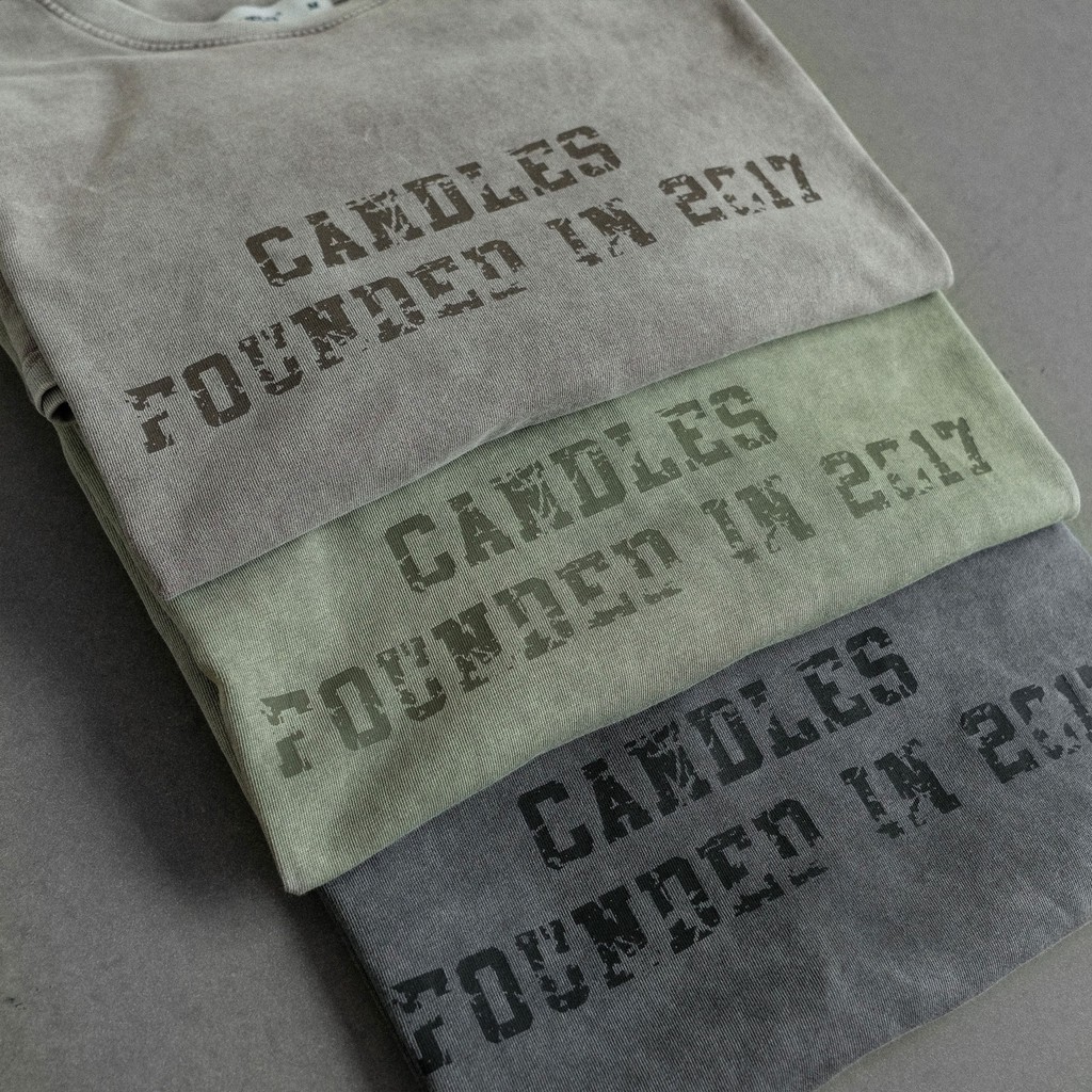 Áo phông unisex loang màu Logo Founded Candles Studio | BigBuy360 - bigbuy360.vn