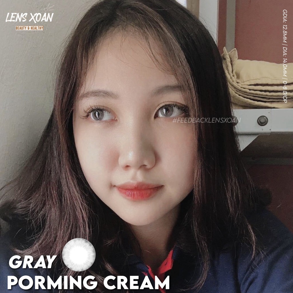 Áp tròng PORMING CREAM GRAY- OLENS (LENS XOẮN)