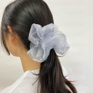 Dây buộc tóc Scrunchies ngọc trai (Trong dây buộc tóc có ngọc trai -2 màu)