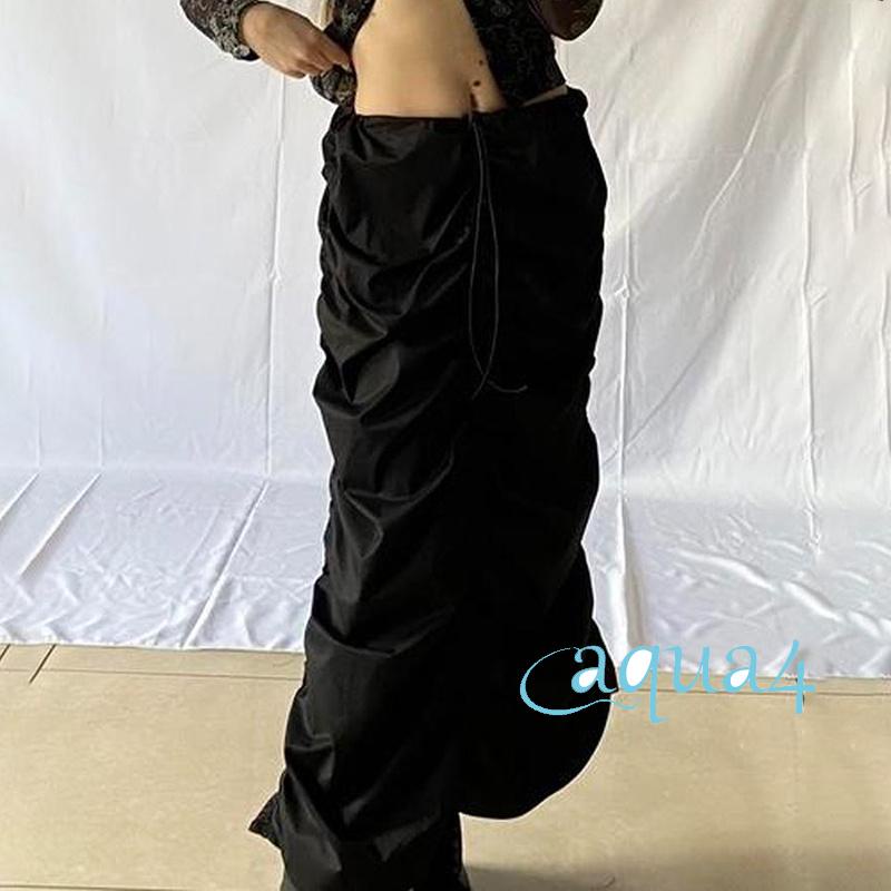 Chân Váy Baggy Dài 2000s Màu Xanh Lá Phong Cách Retro Harajuku Thời Trang Cho Nữ Y2K