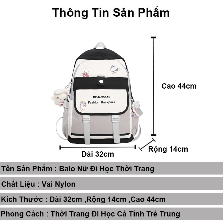 Balo nữ đi học ZIMO đẹp dễ thương giá rẻ cao cấp,cặp đi học nam nữ thời trang đựng laptop chống nước