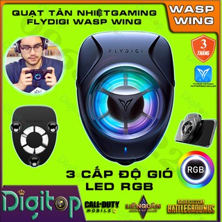 Flydigi wasp wing |phiên bản mới có kẹp | quạt tản nhiệt gaming cho điện thoại và máy tính bảng siêu mát, led rgb