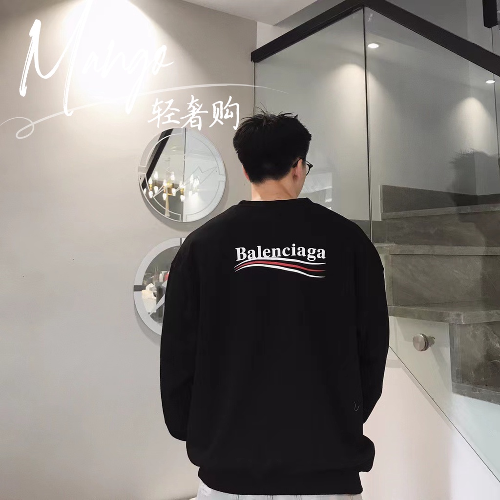 Balenciaga Áo sweater Tay Dài Cổ Tròn In Chữ Và logo Thời Trang Cho Nam Và Nữ