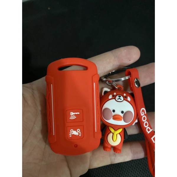 0Bao bọc Remote 2 nút Smartkey Honda tặng kèm móc khoá hoạt hình 3D