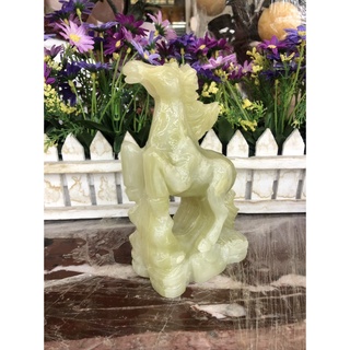 Tượng Ngựa phong thủy rước công danh tài lộc đá ngọc Onyx trang trí phòng khách, bàn làm việc - Cao 15 cm