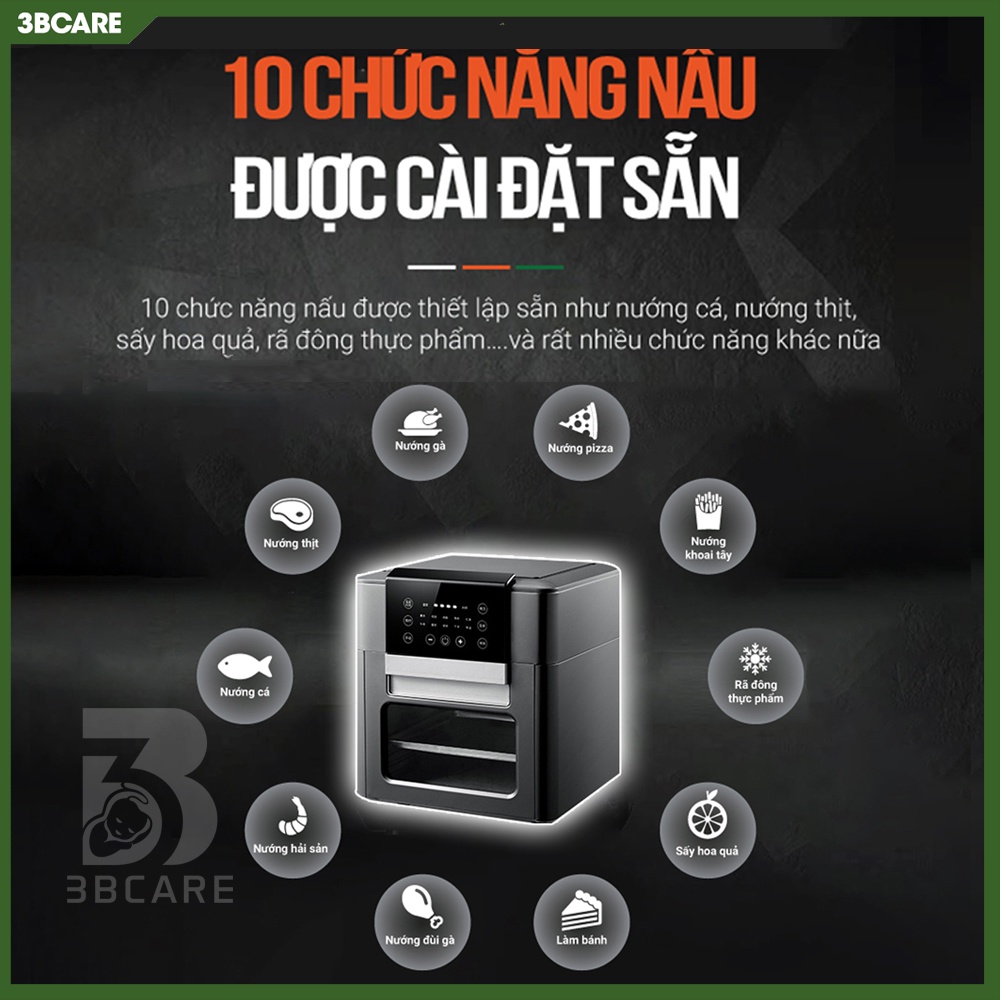 Nồi chiên không dầu ACHITA N40 dung tích 12 lít có 10 chế độ nấu - Shop 3B Care