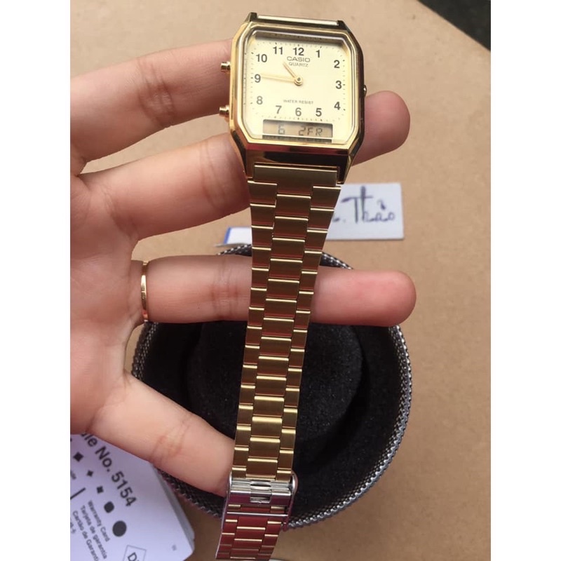 Đồng hồ Unisex Casio AQ-230GA-9BMQ, đồng hồ chính hãng, gold số