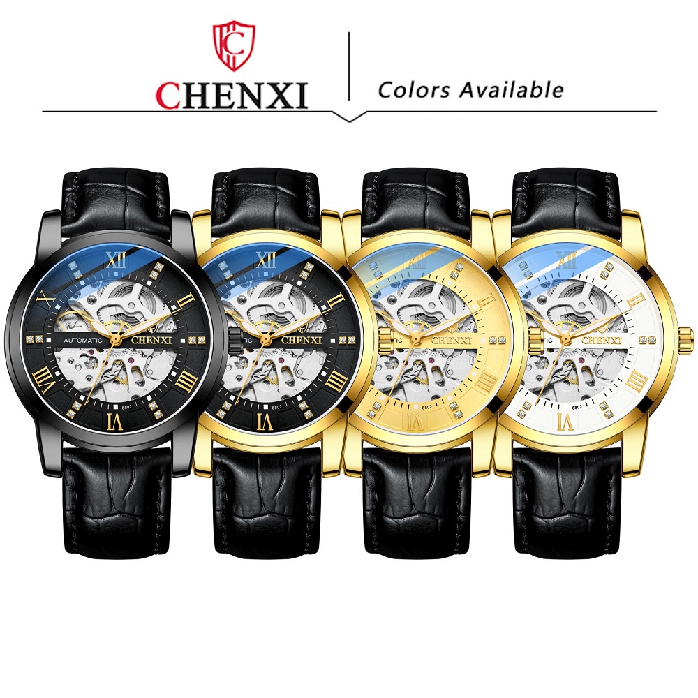 Đồng Hồ Cơ Tự Động Chexi Với Dây Đeo Da Chống Thấm Nước