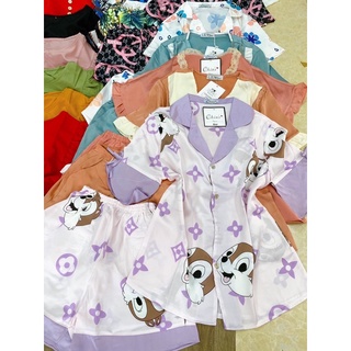 Xả kho đồ bộ pijama tay ngắn quần đùi nhiều mẫu đa dạng chất satin-freesize 40-60kg