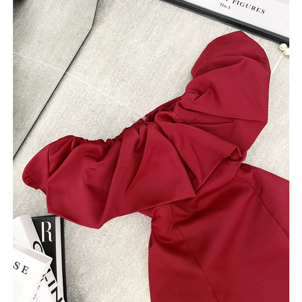 Váy Ôm Body Trễ Vai, Đầm Đỏ Noel Nữ Nhún Tầng Bèo Chất Vải Cao Cấp, Siêu Tôn Dáng, Phong Cách Gợi Cảm, Quyến Rủ Cho Bạn | BigBuy360 - bigbuy360.vn