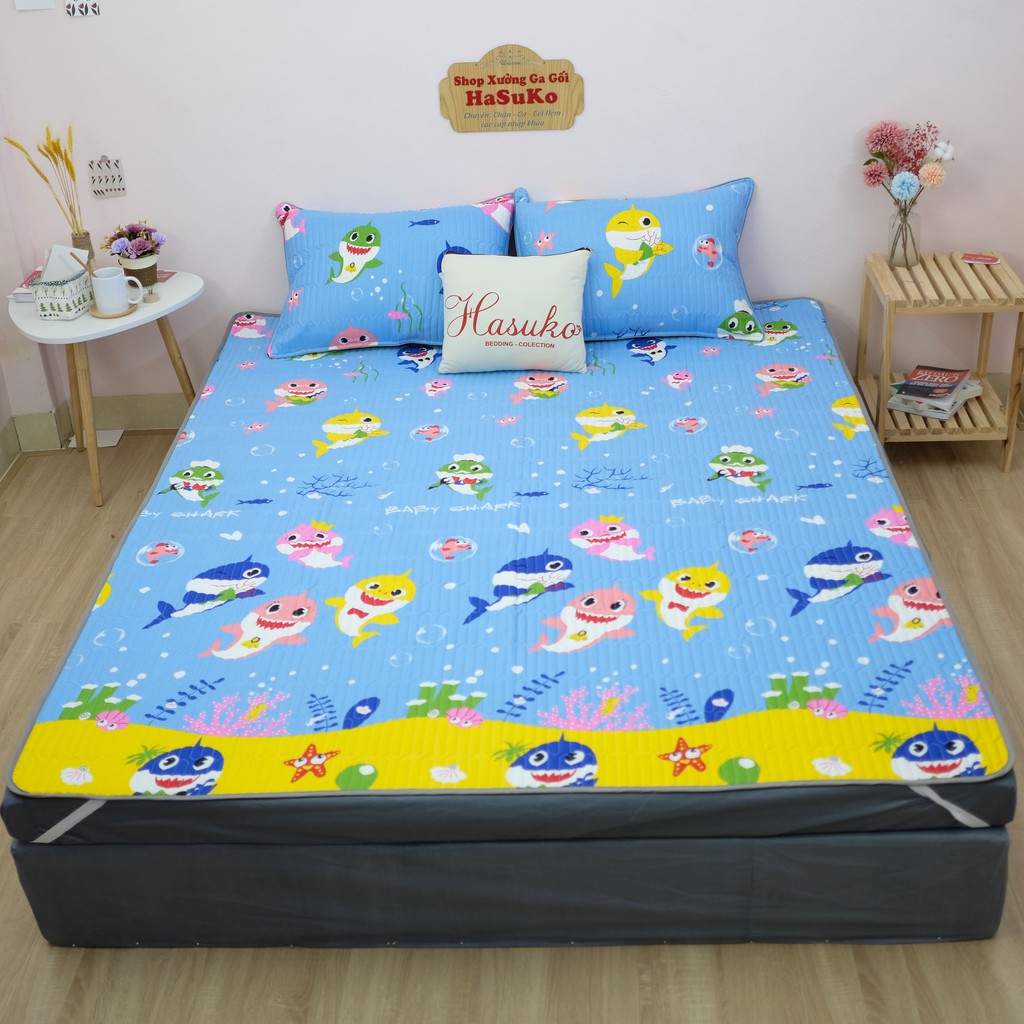 Bộ sản phẩm chiếu cotton đũi điều hòa họa tiết đa năng HASUKO. ga trải giường.drap giường bọc đệm đủ mọi kích thước