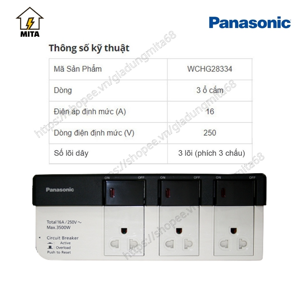 [Mã LIFEXANH03 giảm 10% đơn 500K] Ổ cắm điện Panasonic - Ổ cắm dài Panasonic - MITA