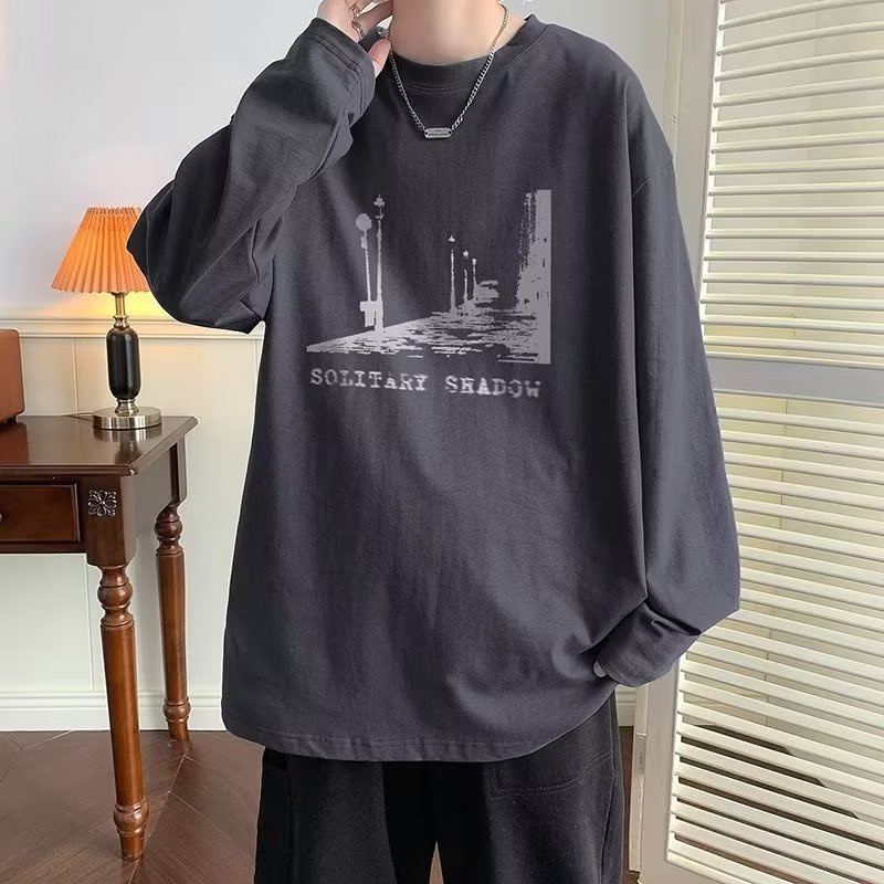 Áo Thun Tay Dài Dáng Rộng In Chữ Thoải Mái Thời Trang Cho Nam Và Nữ size M-5XL