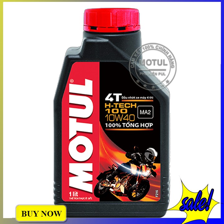 Nhớt Xe Tay Côn, PKL Motul H-Tech 100 4T 10W40 Chính Hãng 1 Lít