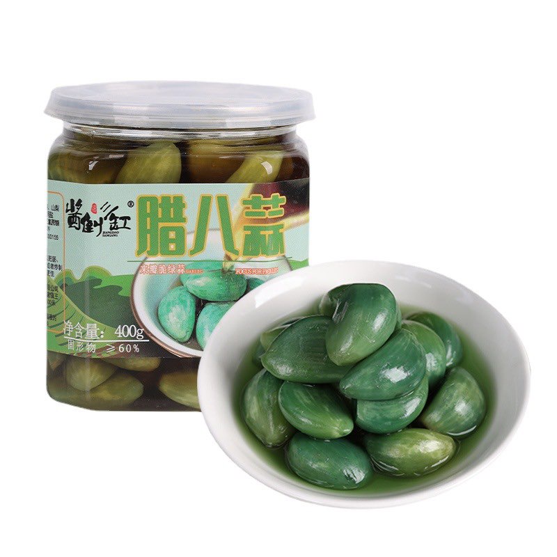 Tỏi xanh ngâm xì đầu -  hộp 400g