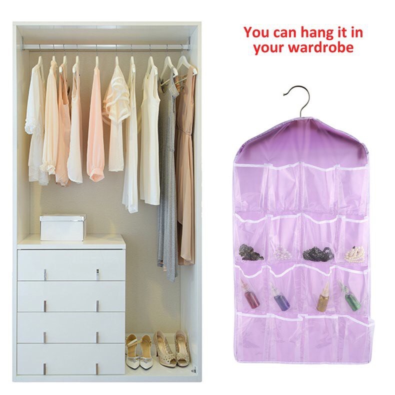 Túi treo 16 ngăn - túi treo tất vớ, treo đồ lót tiện lợi