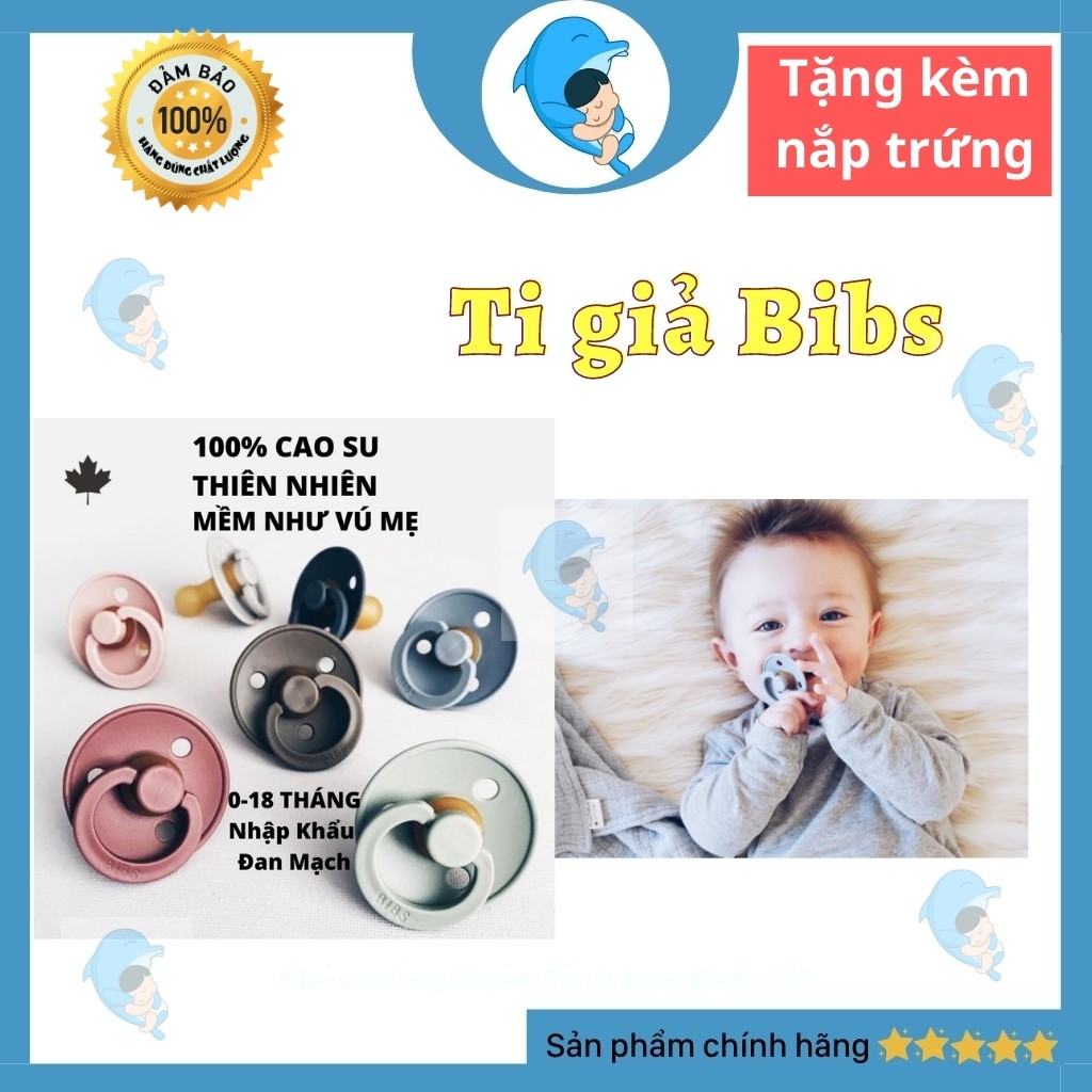 Ti giả Bibs Color Cho Bé Sơ Sinh Siêu Mềm Từ Cao Su Thiên Nhiên Tặng Kèm Nắp Trứng Chính Hãng Đan Mạch