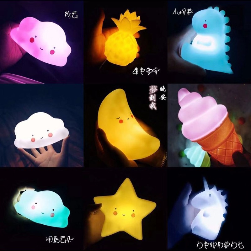 Đèn led kiểu đám mây/ ngôi sao cổ tích kèm pin phong cách hoạt hình trang trí cho phòng ngủ của bé