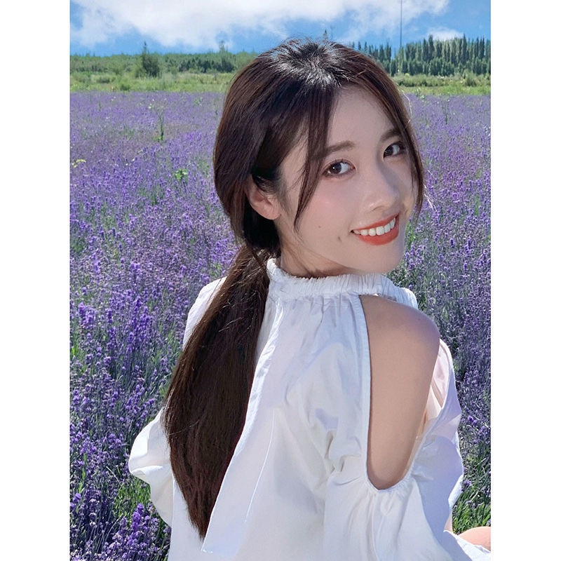 Áo Hở Vai Cổ Tròn ulzzang  ⚡️Tay Phồng chất mát   thời trang  hàn quốc Kèm ảnh thật Khách mặc Phía sau ạ