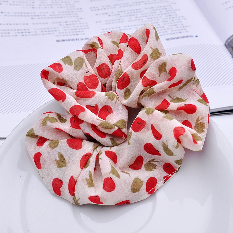 INS Cúc Scrunchies Dây buộc tóc hoa