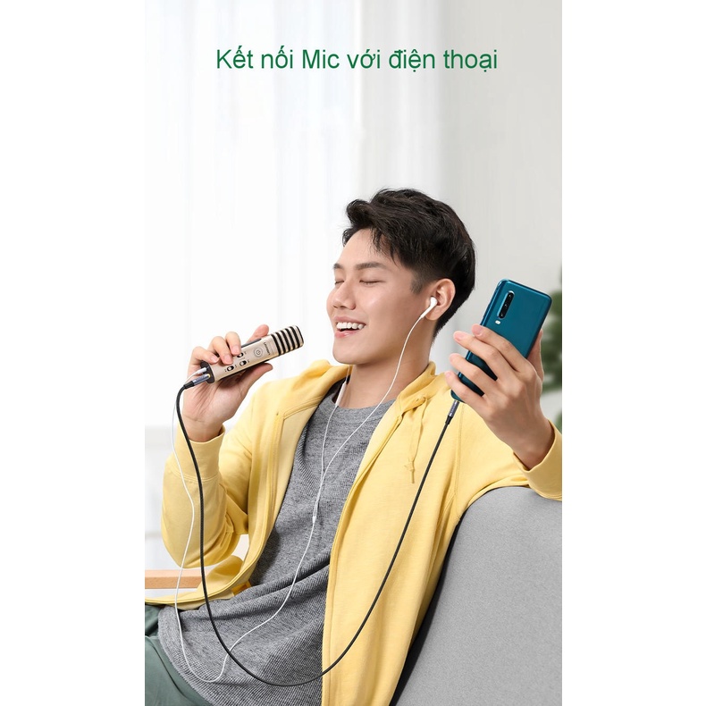 Dây AV 2 đầu giắc 3.5mm kết nối Microphone UGREEN AV183