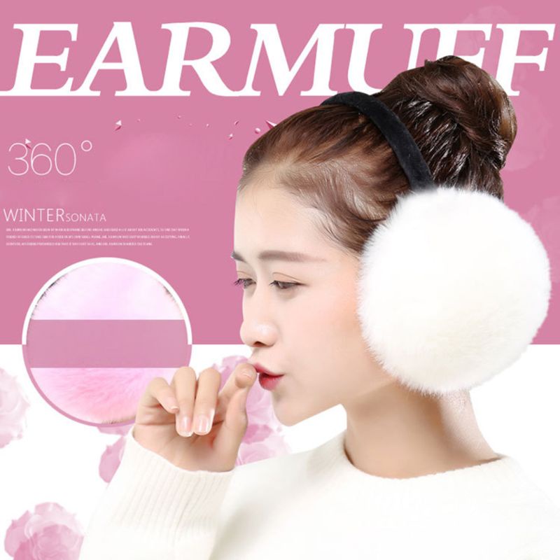 Bông Tai Lông Thỏ Nhân Tạo Màu Sắc Ngọt Ngào Thời Trang Mùa Đông Cho Nữ