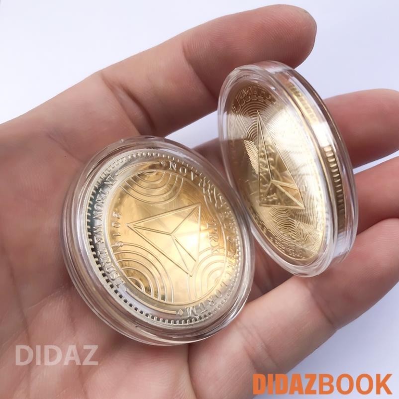 Đồng Xu Tron TRX, Bitcoin mạ vàng, bạc 24k đồ lưu niệm, trang trí, sưu tầm, quà tặng hội nhóm