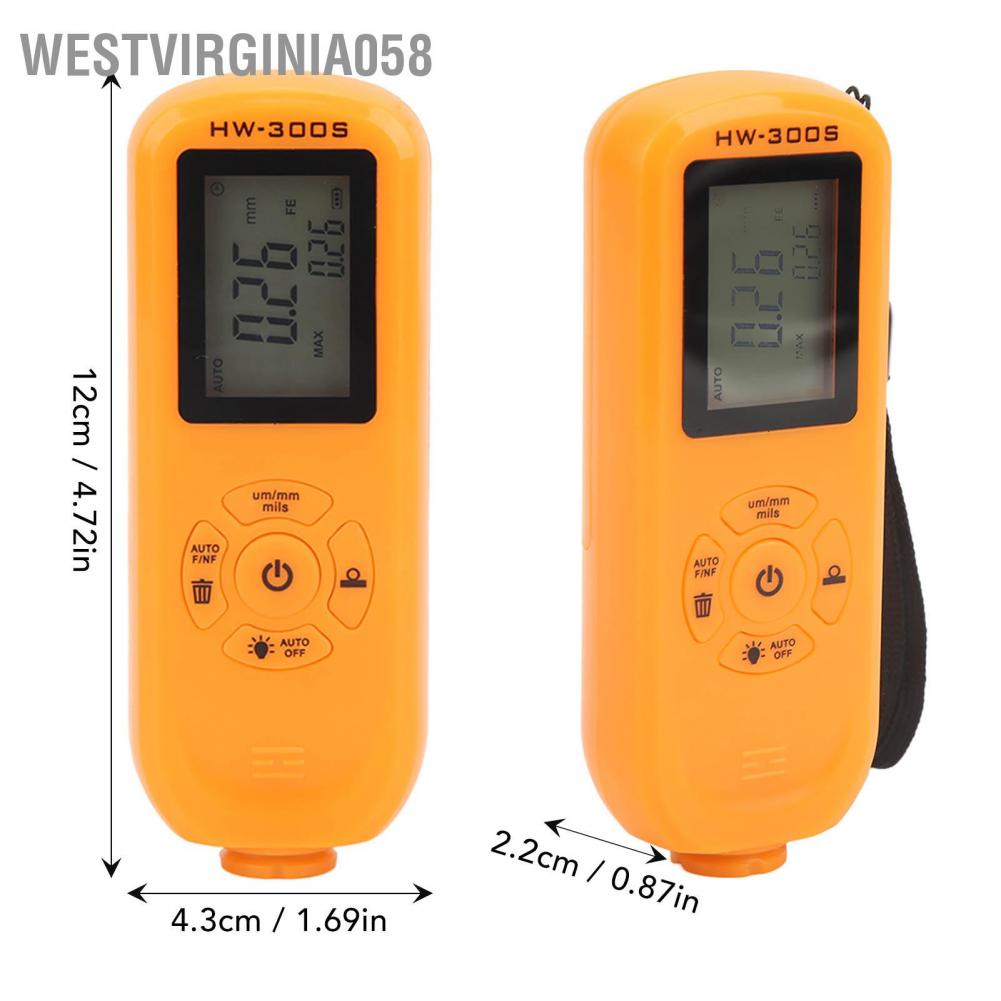 Westvirginia058 Máy đo độ dày lớp sơn sâu 3 đơn vị Um mm Mils để sản xuất màn hình dọc