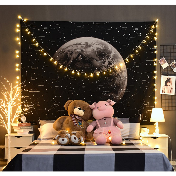 (ĐẸP-SẴN) Vải treo tường trang trí phòng ngủ, vải treo tường decor họa tiết dễ thương nhiều mẫu 130x150cm | BigBuy360 - bigbuy360.vn